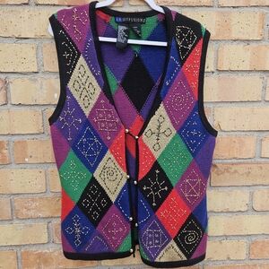 Colorful Geometric Knit Vest